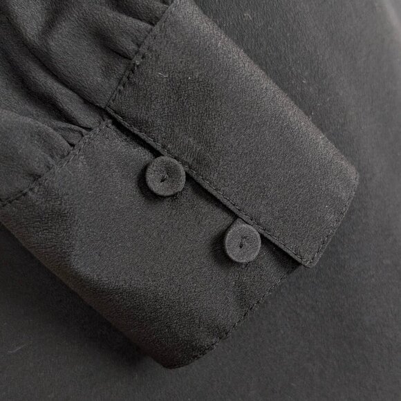 BCBGMaxAzria Black Joss Front Tie Blouse - Picture 4 of 8